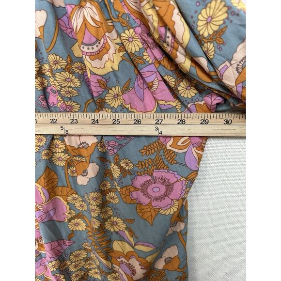 NWT Entro Women's Sz S Runs Big V-neck ruffled Collar floral 3/4 sleeves Boho - Picture 15 of 16